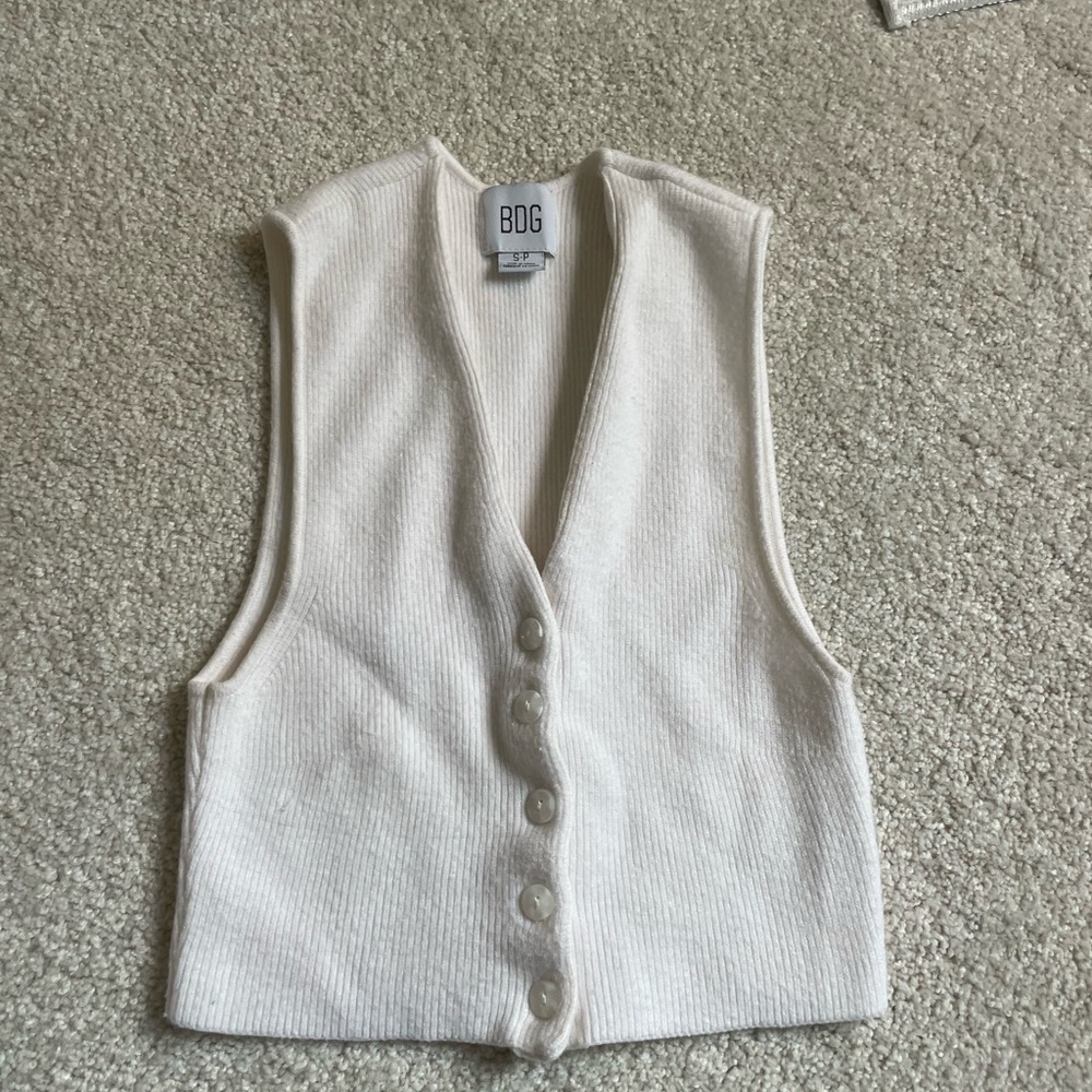 Urban Outfitters BDG Off-White Ribbed Vest
